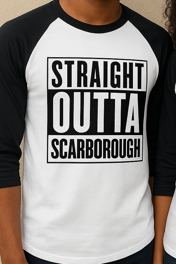 Straight Outta Scarborough Baseball Tee