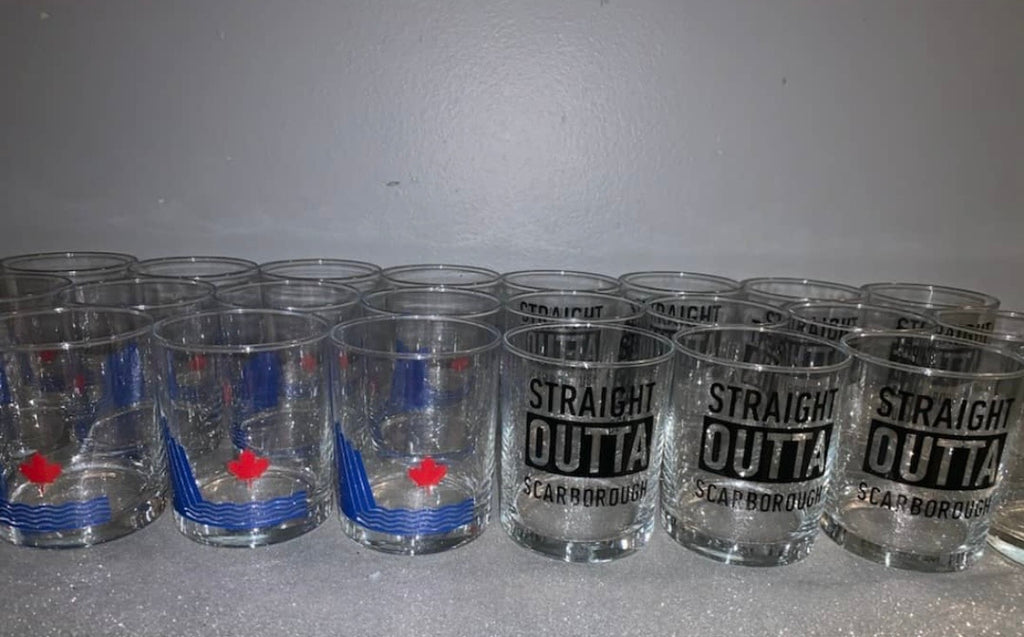 straight outta scarborough and scarborough flag drinking cups